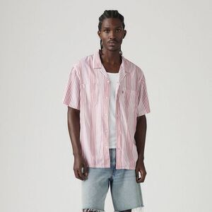Levi's -  Men's Relaxed Fit Short Sleeve Striped Camp White/Red